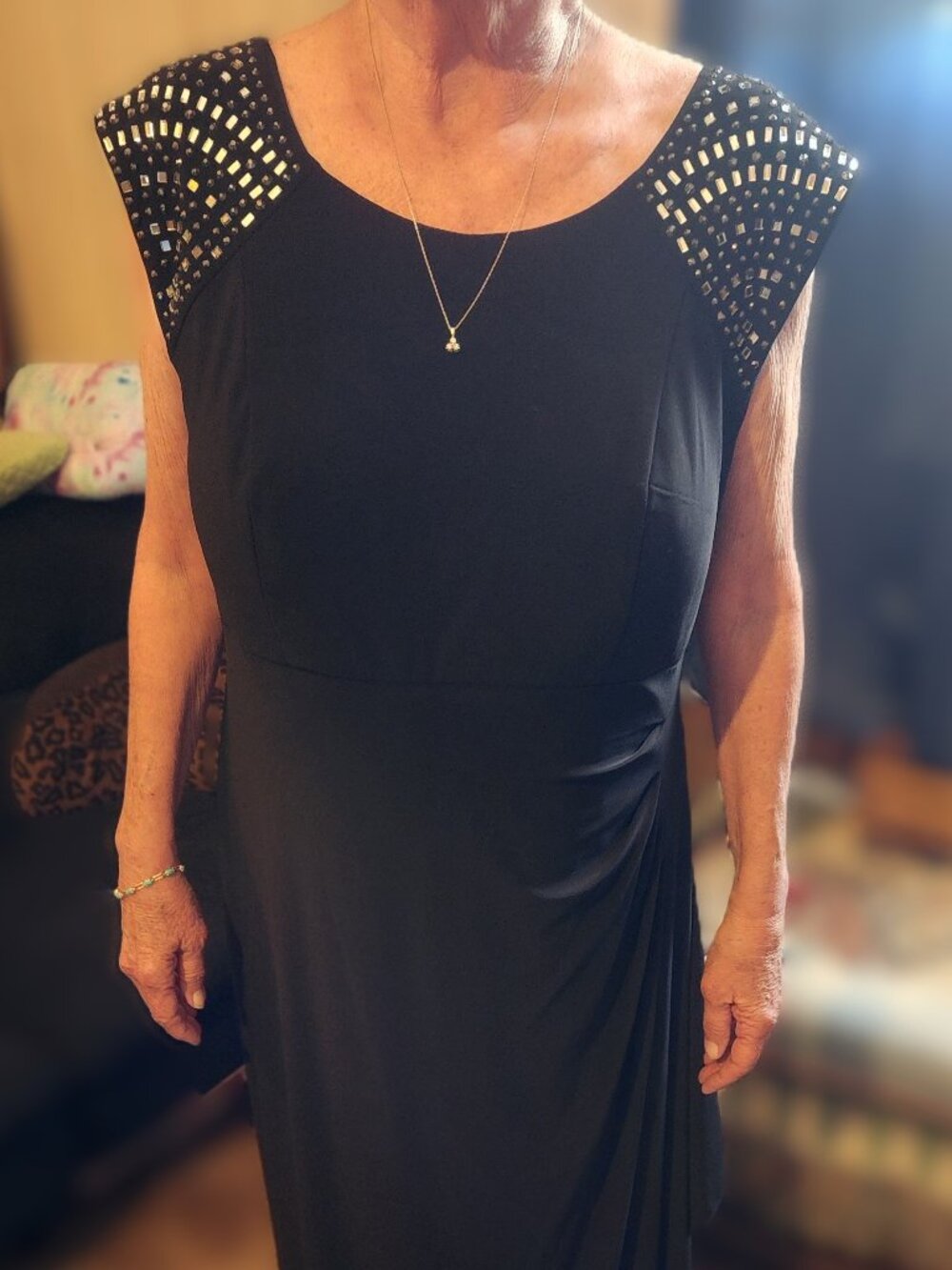 R & M Richards Black Jersey Cocktail Dress size 14W